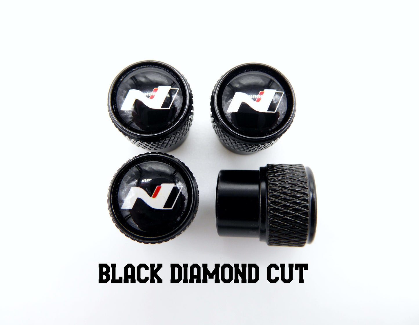 Hyundai Veloster N, Kona N, Elantra N, Wheel Tire Valve Stem Caps (Diamond Cut)